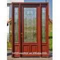 Puertas exteriores usadas para la venta, diseño de la parrilla de la ventana del hierro, puerta de madera hecha en China